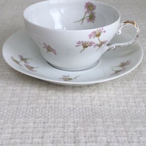 Vintage Theo Haviland China 2 Cups with Saucer